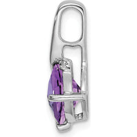 14K White Gold Cushion Cut Amethyst and Round Diamond Pendant - 2 Carat Total Gemstone Weight by Lumare Gioia
