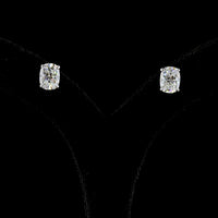 14K White Gold Cushion Cut Diamond Stud Earrings with Prong Setting - 4.59 Carat Total Weight (Lab Grown D VS1 and E VVS2) - Covaloro Fine Jewelry