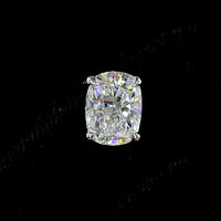 14K White Gold Cushion Cut Diamond Stud Earrings with Prong Setting - 4.59 Carat Total Weight (Lab Grown D VS1 and E VVS2) - Covaloro Fine Jewelry