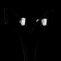 14K White Gold Cushion Cut Diamond Stud Earrings with Prong Setting - 4.59 Carat Total Weight (Lab Grown D VS1 and E VVS2) - Covaloro Fine Jewelry
