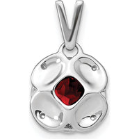 14K White Gold Cushion Cut Garnet and Diamond Pendant - 2.00 Carat Garnet, 0.02 Carat Diamond by Lumare Gioia