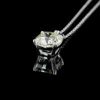 14K White Gold Cushion Cut Lab Diamond Pendant with Brilliant Accents - 2.30 Carat Total Weight, IGI Certified - Covaloro Fine Jewelry