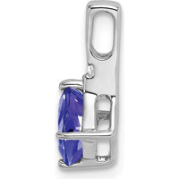 14K White Gold Cushion-Cut Tanzanite and Round Diamond Pendant - 1.25 Carat Tanzanite, 0.01 Carat Diamond by Lumare Gioia