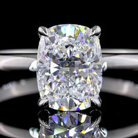 14K White Gold Cushion Modified Cut Hidden Halo Ring with 1.56 Carat D VS1 Lab Diamond Center and 0.07 Carat Brilliant Cut Accents - 1.63 Carat Total Diamond Weight - Covaloro Fine Jewelry