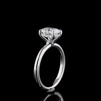 14K White Gold Cushion Modified Cut Hidden Halo Ring with 1.56 Carat D VS1 Lab Diamond Center and 0.07 Carat Brilliant Cut Accents - 1.63 Carat Total Diamond Weight - Covaloro Fine Jewelry