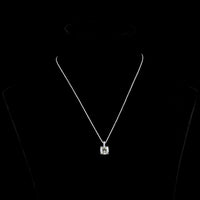 14K White Gold Cushion Modified Cut Lab Diamond Pendant Necklace with Prong Setting - 2.89 Carats Center, 2.96 Carats Total Diamond Weight - Covaloro Fine Jewelry