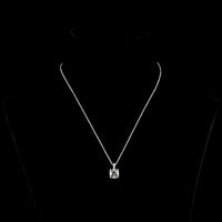 14K White Gold Cushion Modified Cut Lab Diamond Pendant with Halo of Brilliant Cut Accents - 3.40 Carats Total Diamond Weight - Covaloro Fine Jewelry