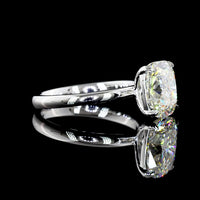 14K White Gold Cushion Modified Cut Solitaire Ring featuring 2.73 Carat Lab Grown Diamond - GIA Certified - Covaloro Fine Jewelry