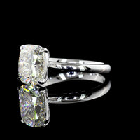 14K White Gold Cushion Modified Cut Solitaire Ring featuring 2.73 Carat Lab Grown Diamond - GIA Certified - Covaloro Fine Jewelry