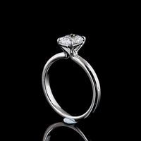 14K White Gold Cushion Modified Cut Solitaire Ring with 1.05 Carat Lab Grown Diamond D VVS2 Clarity IGI Certified - Covaloro Fine Jewelry