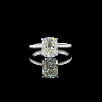 14K White Gold Cushion Modified Cut Solitaire Ring with 2.09 Carat Lab Diamond (G-H Color, VS1 Clarity) - GIA Certified - Covaloro Fine Jewelry