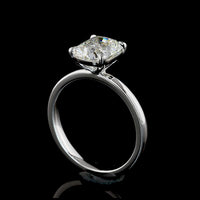 14K White Gold Cushion Modified Cut Solitaire Ring with 2.09 Carat Lab Diamond (G-H Color, VS1 Clarity) - GIA Certified - Covaloro Fine Jewelry