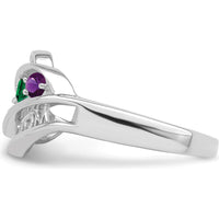 14K White Gold Custom Family Ring Mounting with Gemstone Settings by Oro Pregiato