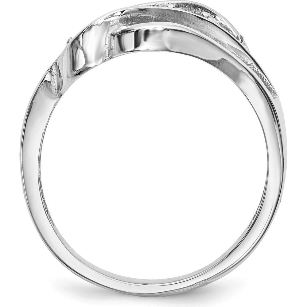14K White Gold Custom Family Ring Mounting with Gemstone Settings by Oro Pregiato