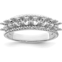 14K White Gold Customizable Family Ring with Round Stones - 8x3.00mm Total Stone Weight by Monteluci Fine Jewelry