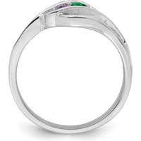 14K White Gold Customizable "WOW MOM" Family Ring Mounting with Rhodium Plating by Monteluci Fine Jewelry