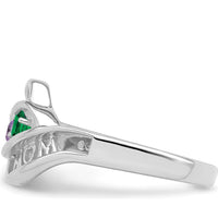 14K White Gold Customizable "WOW MOM" Family Ring Mounting with Rhodium Plating by Monteluci Fine Jewelry