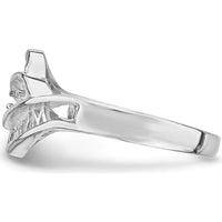 14K White Gold Customizable "WOW MOM" Family Ring Mounting with Rhodium Plating by Monteluci Fine Jewelry