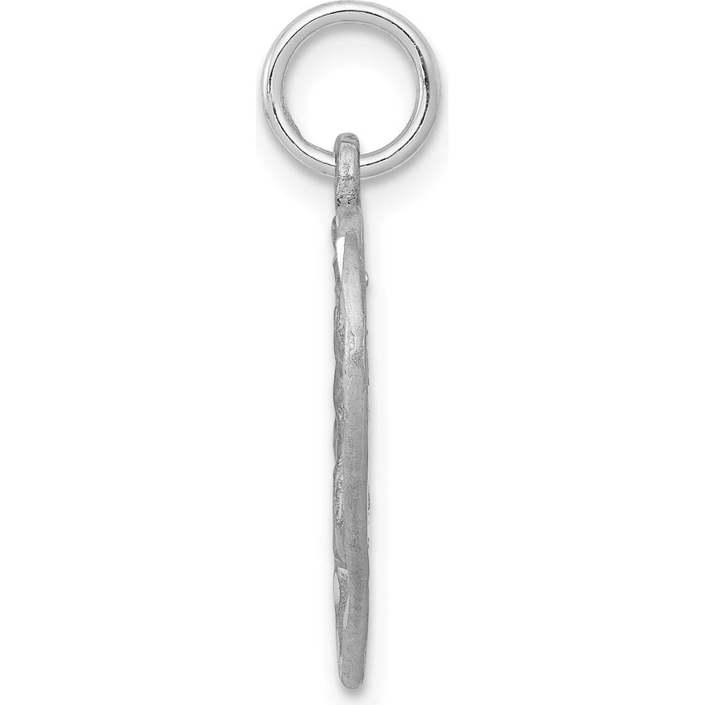 14K White Gold Cut-out Angel in Heart Pendant Charm by 0
