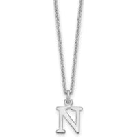 14K White Gold Cutout Letter N Initial Necklace - Personalized Pendant by Oro Pregiato