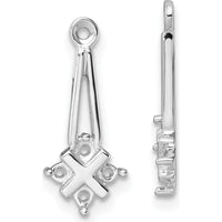 14K White Gold Dangle Cluster Diamond Earring Jacket Mountings - 0.16 Carat Total Diamond Weight by Oro Pregiato