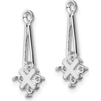 14K White Gold Dangle Cluster Diamond Earring Jacket Mountings - 0.16 Carat Total Diamond Weight by Oro Pregiato