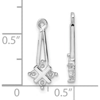 14K White Gold Dangle Cluster Diamond Earring Jacket Mountings - 0.16 Carat Total Diamond Weight by Oro Pregiato