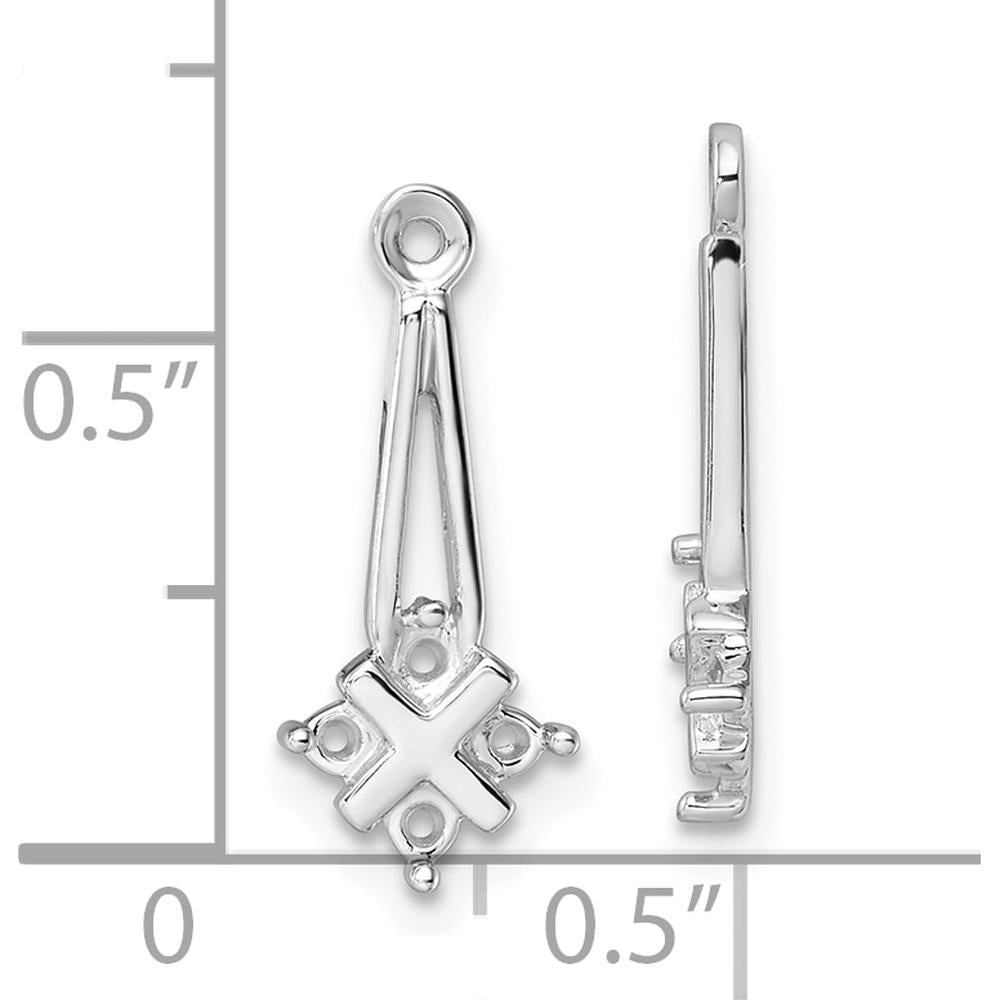 14K White Gold Dangle Cluster Diamond Earring Jacket Mountings - 0.16 Carat Total Diamond Weight by Oro Pregiato