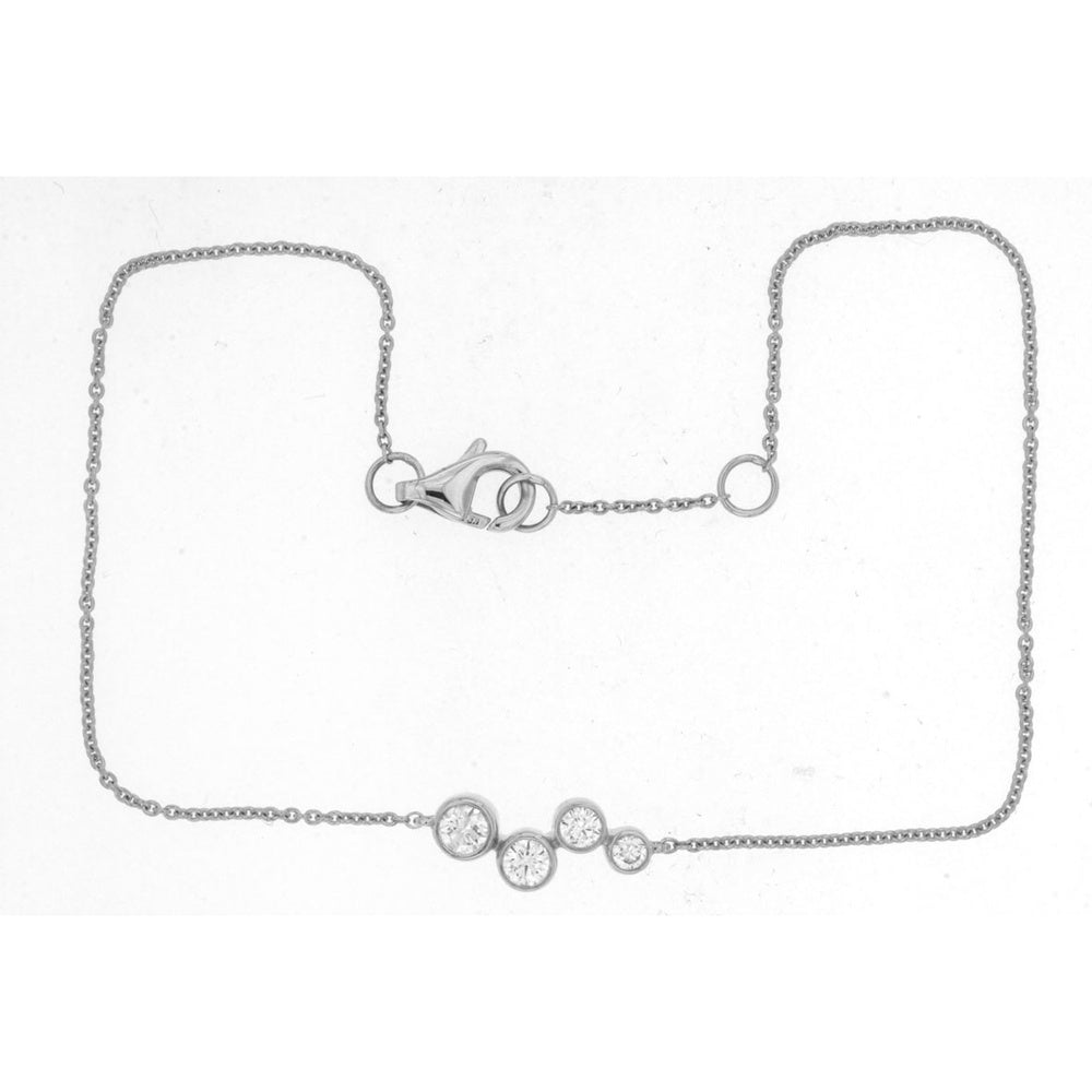 14K White Gold Delicate Station Bracelet with Bezel-Set Round Brilliant Diamonds - 0.23 Carat Total Diamond Weight - Royal Jewelry