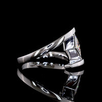 14K White Gold Diagonal Bezel Set Princess Cut Lab Diamond Solitaire Ring - 1.51 Carat Total Weight - Covaloro Fine Jewelry