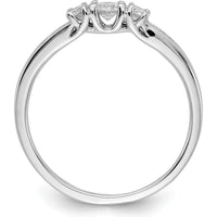 14K White Gold Diamond 3-Stone Ring with Round Brilliant Cut Diamonds - 0.19 Carat Total Diamond Weight by 0