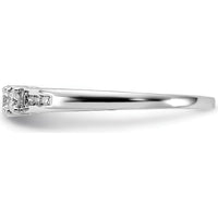 14K White Gold Diamond 3-Stone Ring with Round Brilliant Cut Diamonds - 0.19 Carat Total Diamond Weight by 0