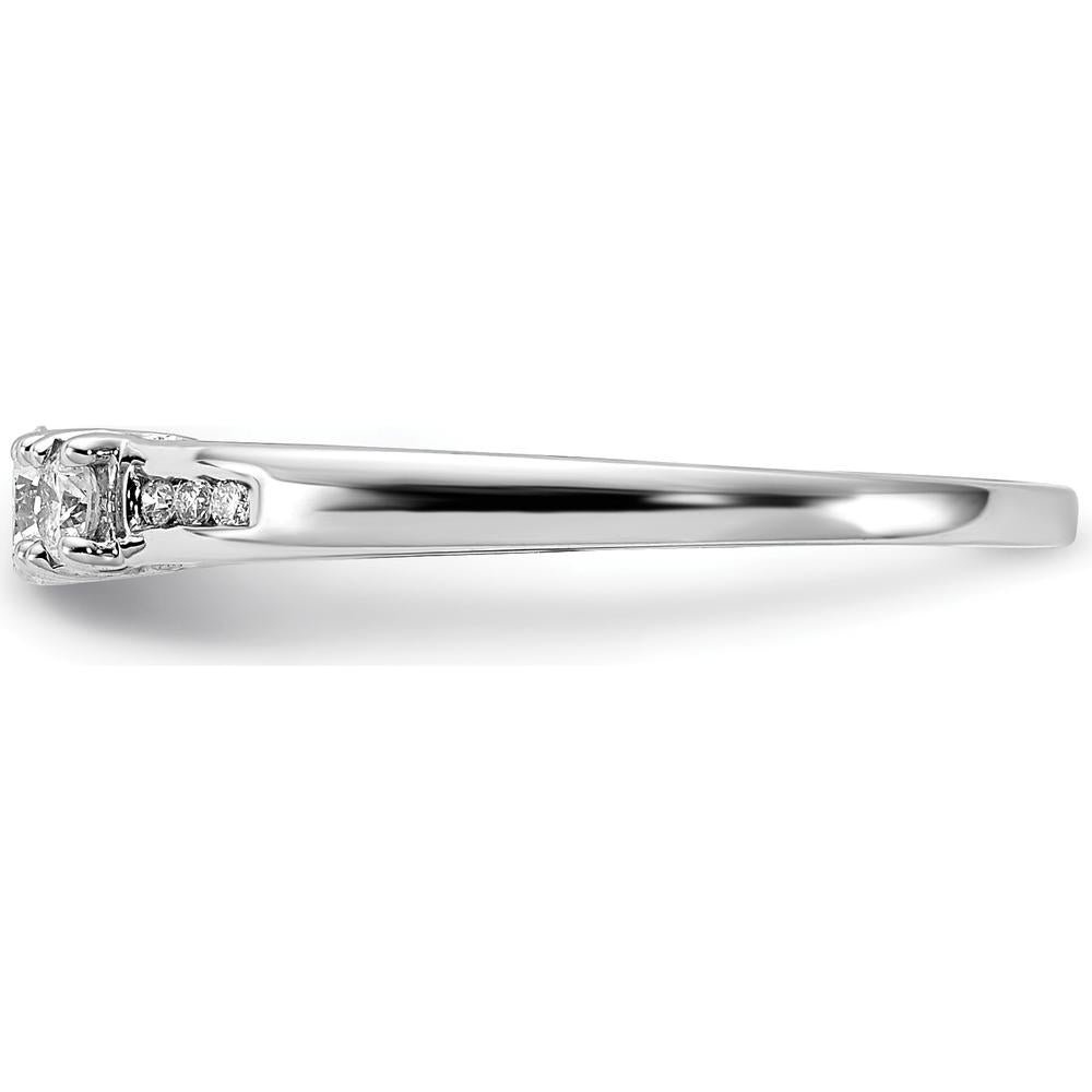 14K White Gold Diamond 3-Stone Ring with Round Brilliant Cut Diamonds - 0.19 Carat Total Diamond Weight by 0