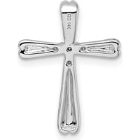 14K White Gold Diamond 5-Stone Cross Pendant with Rhodium Plating - 0.09 Carat Total Diamond Weight by Oro Pregiato
