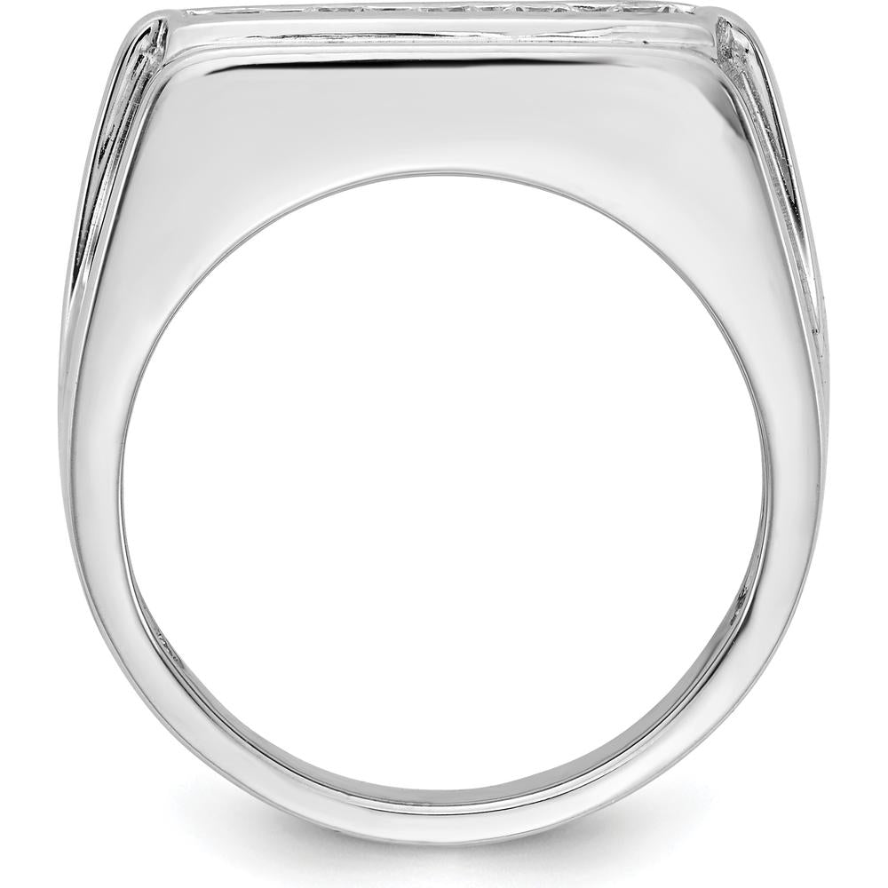 14K White Gold Diamond 5-Stone Men's Ring - 0.106 Carat Total Diamond Weight by 0