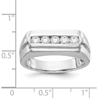 14K White Gold Diamond 5-Stone Men's Ring - 0.106 Carat Total Diamond Weight by 0