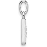 14K White Gold Diamond "A" Initial Pendant with 2 Round Diamonds - 0.02 Carat Total Diamond Weight by Oro Pregiato