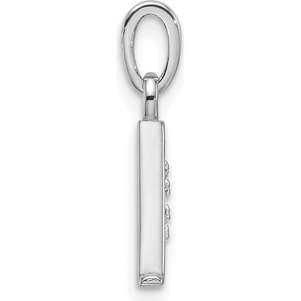 14K White Gold Diamond "A" Initial Pendant with 2 Round Diamonds - 0.02 Carat Total Diamond Weight by Oro Pregiato