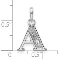14K White Gold Diamond "A" Initial Pendant with 2 Round Diamonds - 0.02 Carat Total Diamond Weight by Oro Pregiato