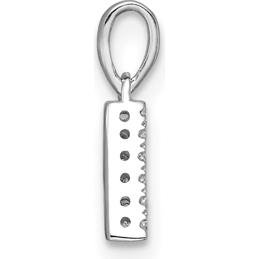 14K White Gold Diamond A Initial Pendant with Rhodium Plating by Oro Pregiato