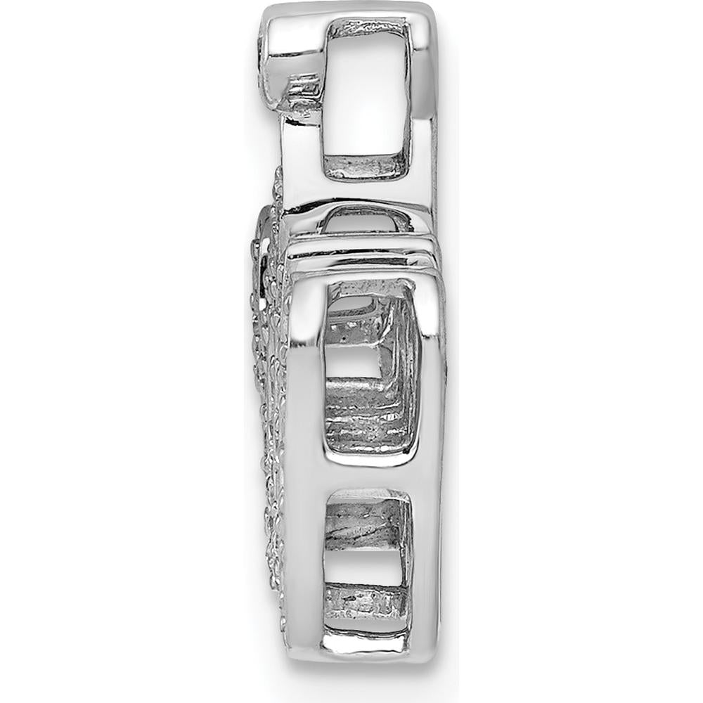 14K White Gold Diamond Allah Chain Slide Pendant - 1/6 Carat Total Diamond Weight by Monteluci Fine Jewelry