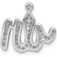 14K White Gold Diamond Allah Chain Slide Pendant - 1/6 Carat Total Diamond Weight by Monteluci Fine Jewelry