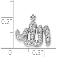 14K White Gold Diamond Allah Chain Slide Pendant - 1/6 Carat Total Diamond Weight by Monteluci Fine Jewelry