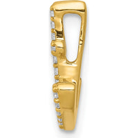 14K White Gold Diamond Anchor Chain Slide Pendant - 0.10 Carat Total Diamond Weight by Monteluci Fine Jewelry