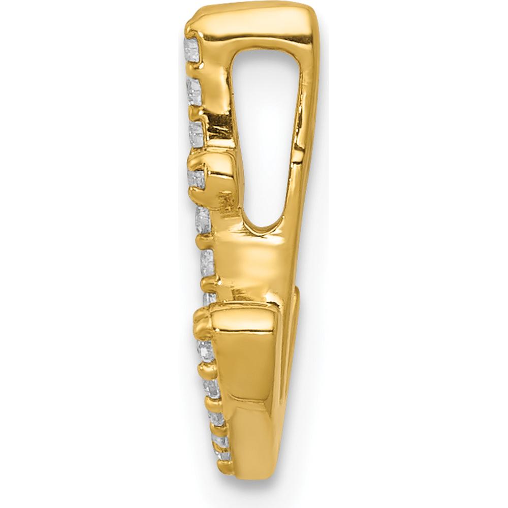 14K White Gold Diamond Anchor Chain Slide Pendant - 0.10 Carat Total Diamond Weight by Monteluci Fine Jewelry