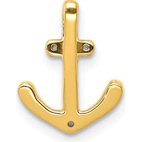 14K White Gold Diamond Anchor Chain Slide Pendant - 0.10 Carat Total Diamond Weight by Monteluci Fine Jewelry