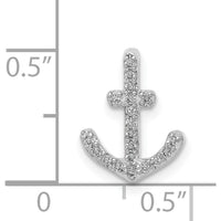 14K White Gold Diamond Anchor Chain Slide Pendant - 0.10 Carat Total Diamond Weight by Monteluci Fine Jewelry