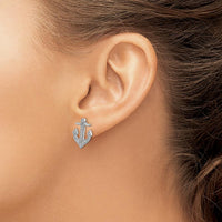 14K White Gold Diamond Anchor Earrings - 0.03 Carats Total Diamond Weight by Monteluci Fine Jewelry