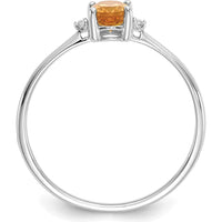 14K White Gold Diamond and Citrine Birthstone Ring - 0.40 Carat Total Gem Weight by Oro Pregiato