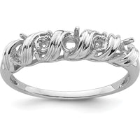 14K White Gold Diamond & Gemstone Ring Mounting with Rhodium Plating - Polished Finish, 2-3mm Tapered Band by Oro Pregiato